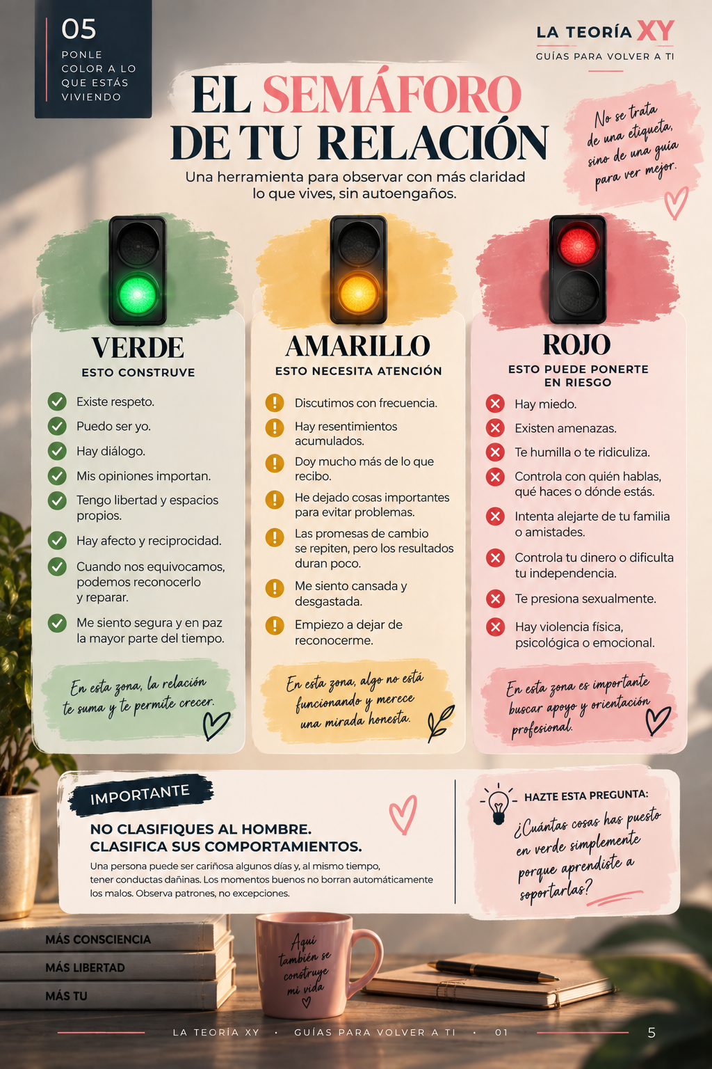 Página del ebook sobre el semáforo para leer una relación
